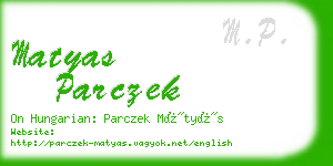 matyas parczek business card